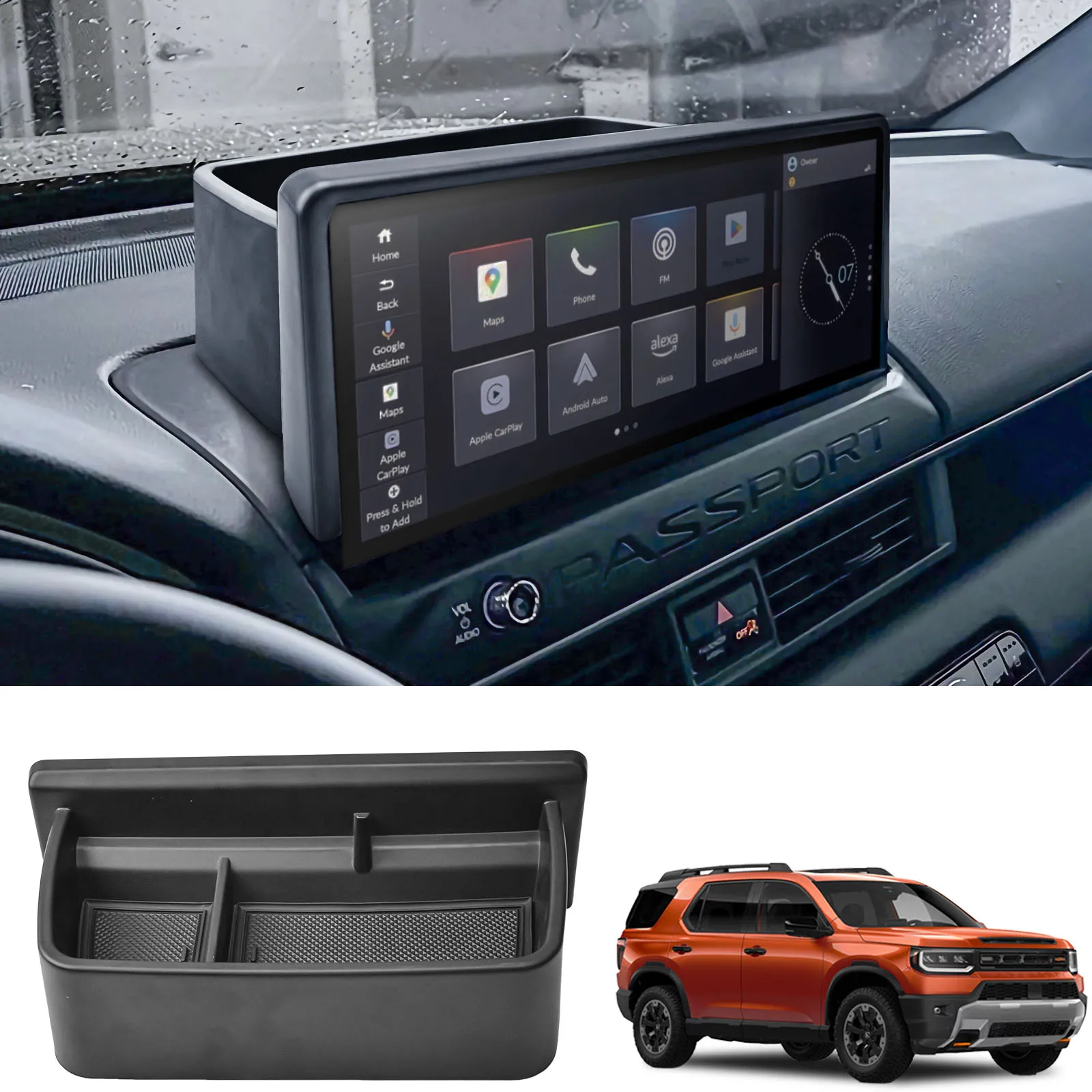 

Center Console Dash Board Organizer Behind Screen For 2026 Honda Passport Center Console Dashboard Tray Storage Box Accessories