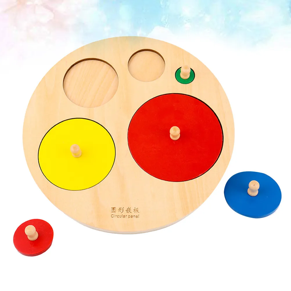 1Set Geometry Panel Grab Board Educational Math Insets Early Learning Cognitive Puzzle Shape Sorting Game for Kids Toddlers
