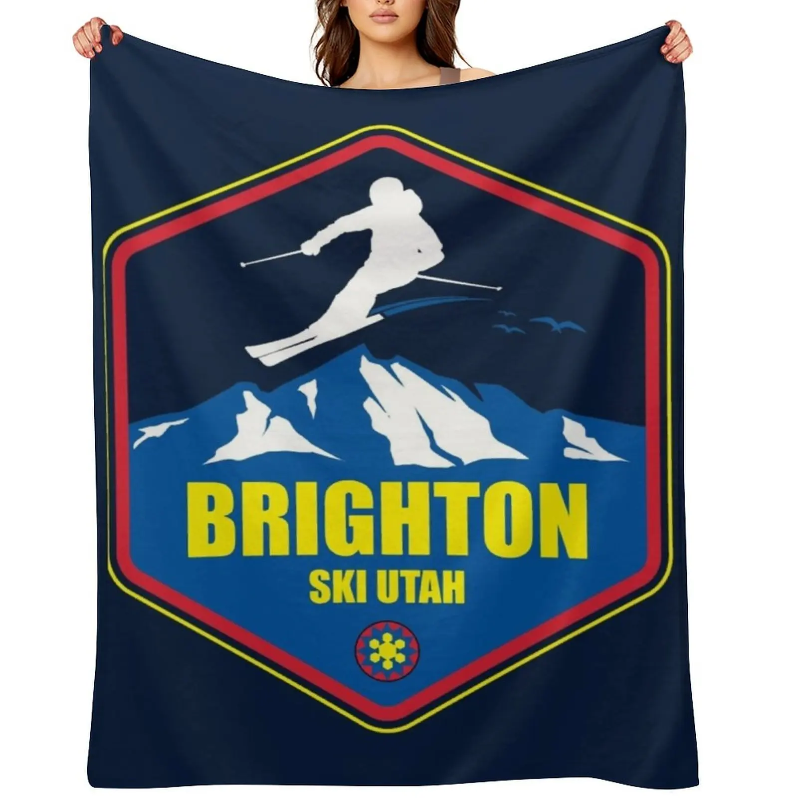 

Brighton Utah Ski Resort Skiing Throw Blanket blankets ands Hairys Soft Big Extra Large Throw Blankets