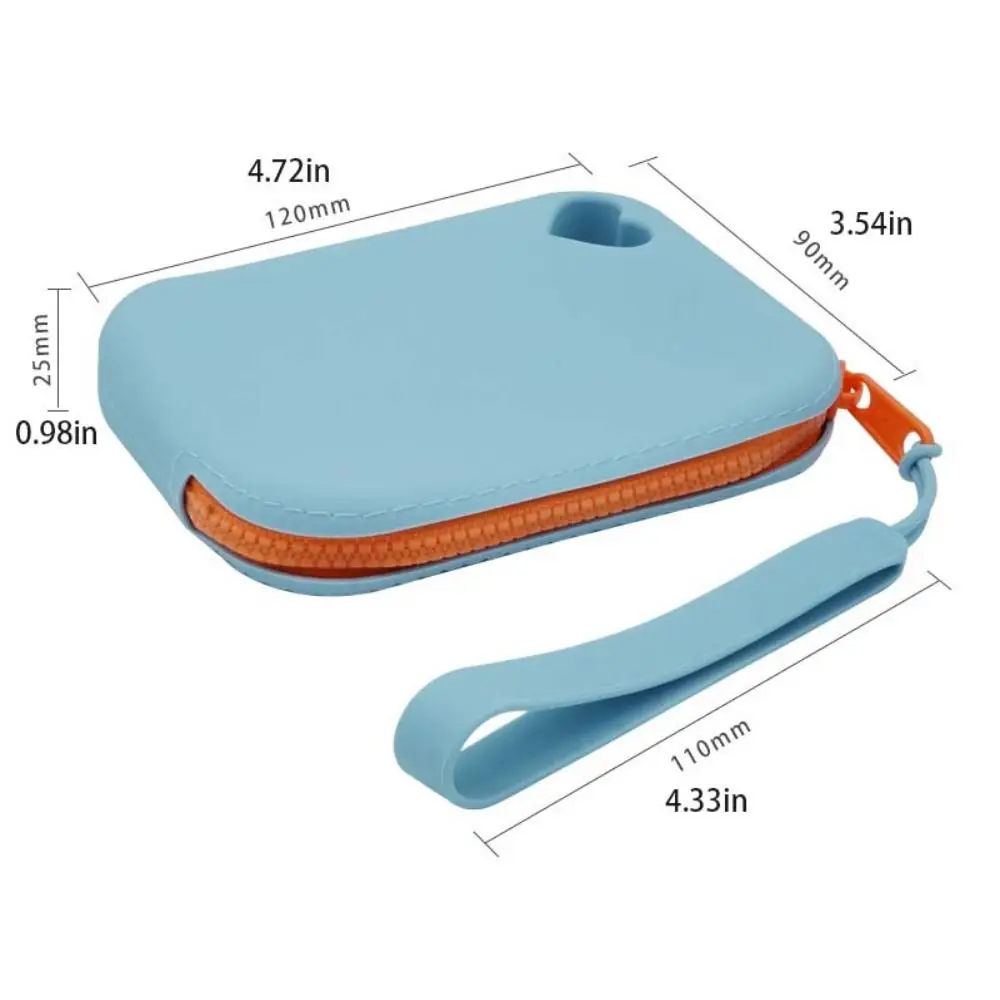 Solid Color Silicone Coin Purse Wallet With Lanyard Rectangle Simple Makeup Lipstick Bag Money Bag Handbag