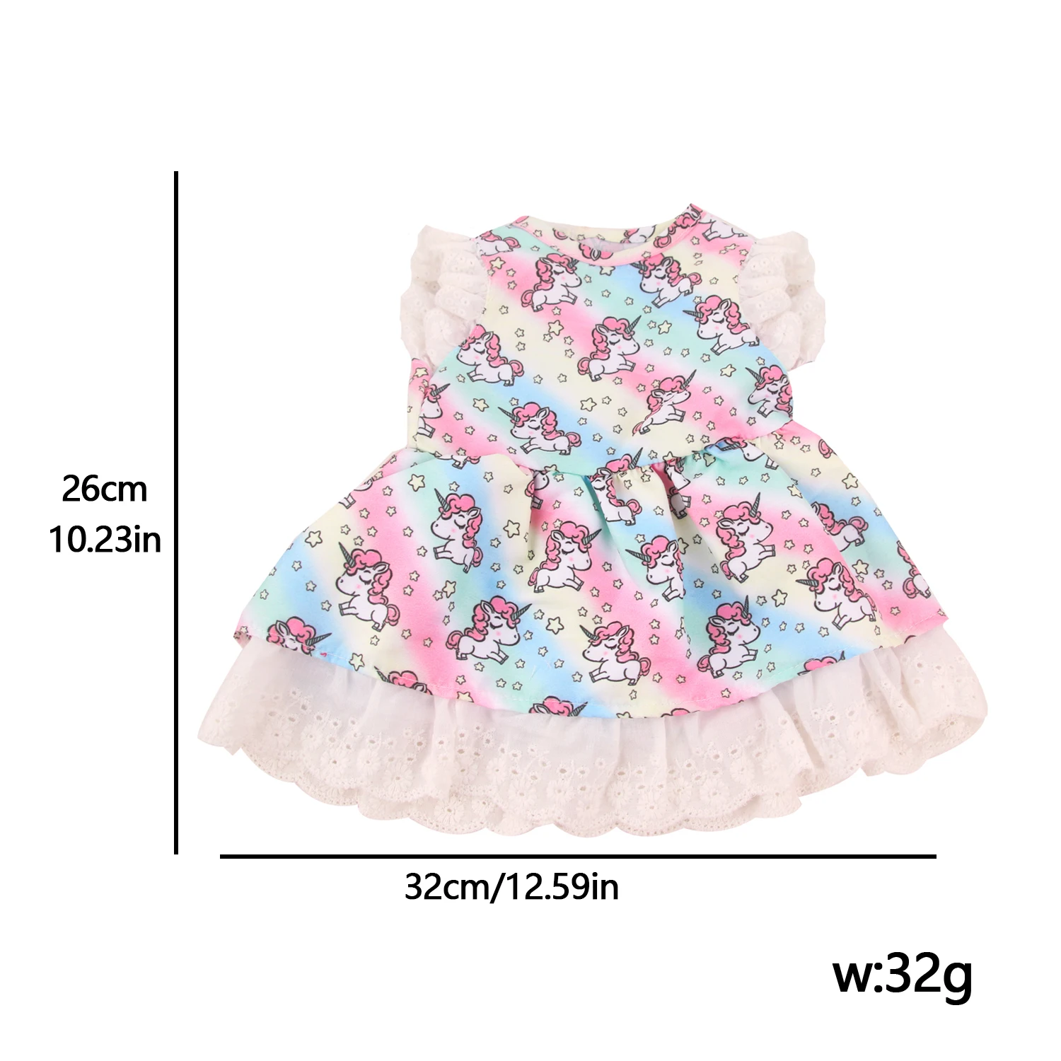 Colorful Unicorn Doll Dress For 22 Inches Reborn Baby Doll Skirt Clothing For 55cm Baby Girl Dolls Toy Accessories