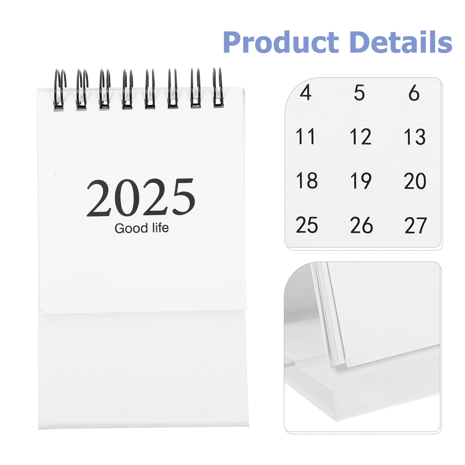 

Mini Desk 2024-2025 Flip For Desk Small Decorative Office Calendar Spiral Tabletop Planner Thick Paper Mini Calendar For