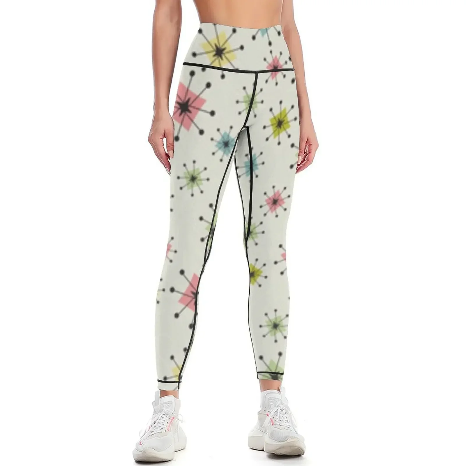 

Atomic Retro Leggings active wear Training pants sport set sportswear for gym Womens Leggings