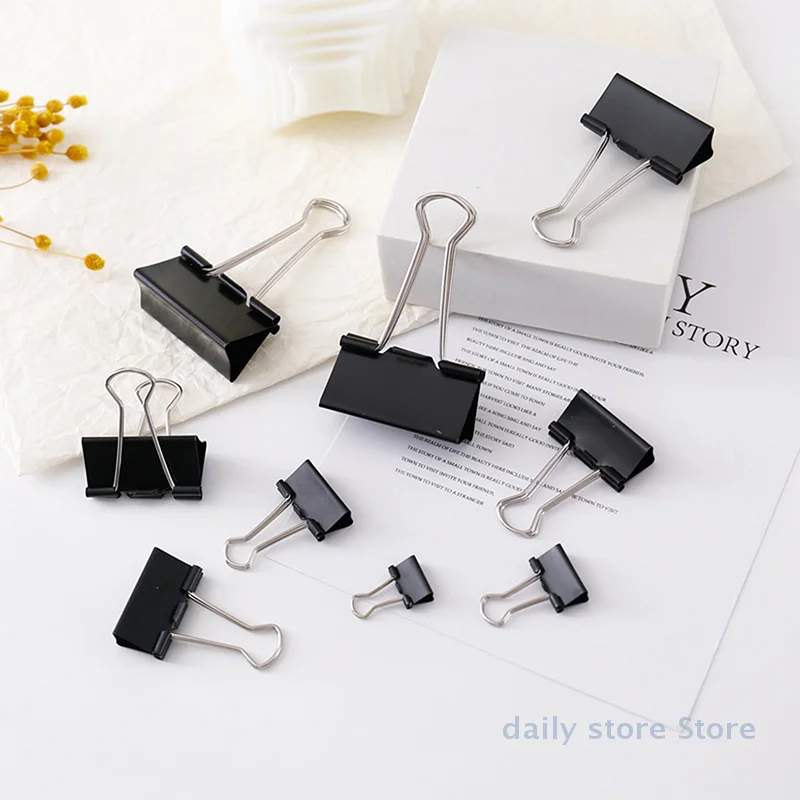 12pcs Metal Binder Clips Multifunction File Letter Tickets Photo Paper Clips Notes Document Grip Clamps Office Binding Supplies