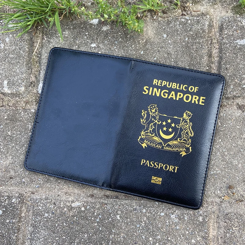 Reisepasshülle der Republik Singapur, modische Reisepasshülle, Reisebrieftasche, Pu-Passschutz, Kartenhalter