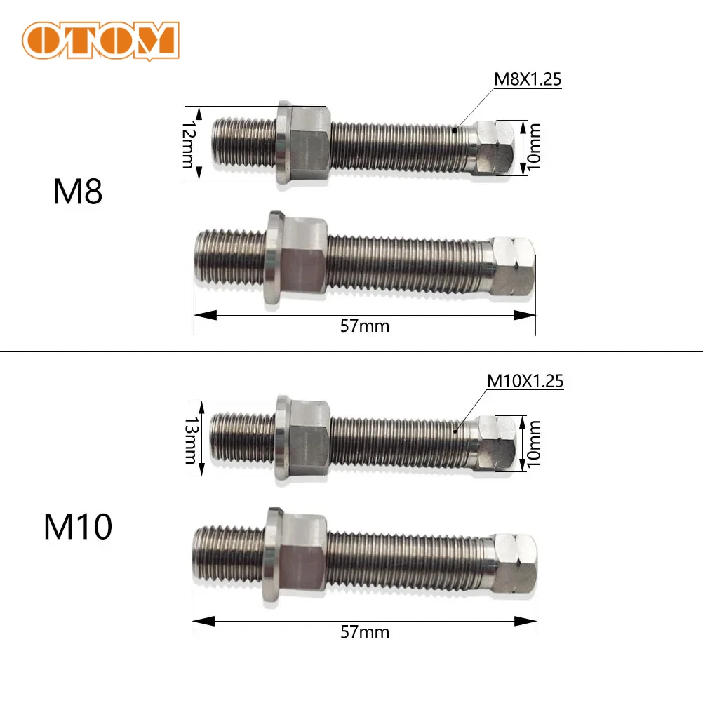 Motorcycle M8 M10 Chain Adjuster Bolt Titanium Alloy Rear Axle Block Swingarm Hex Screws Flange Nut Dirt Bike Chain Tensioners