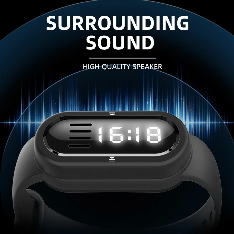 2025 Wrist Wireless Bluetooth Speaker Smart Watch Mini Speaker Outdoor Sports Belt Display Hands-free Communication New view 3