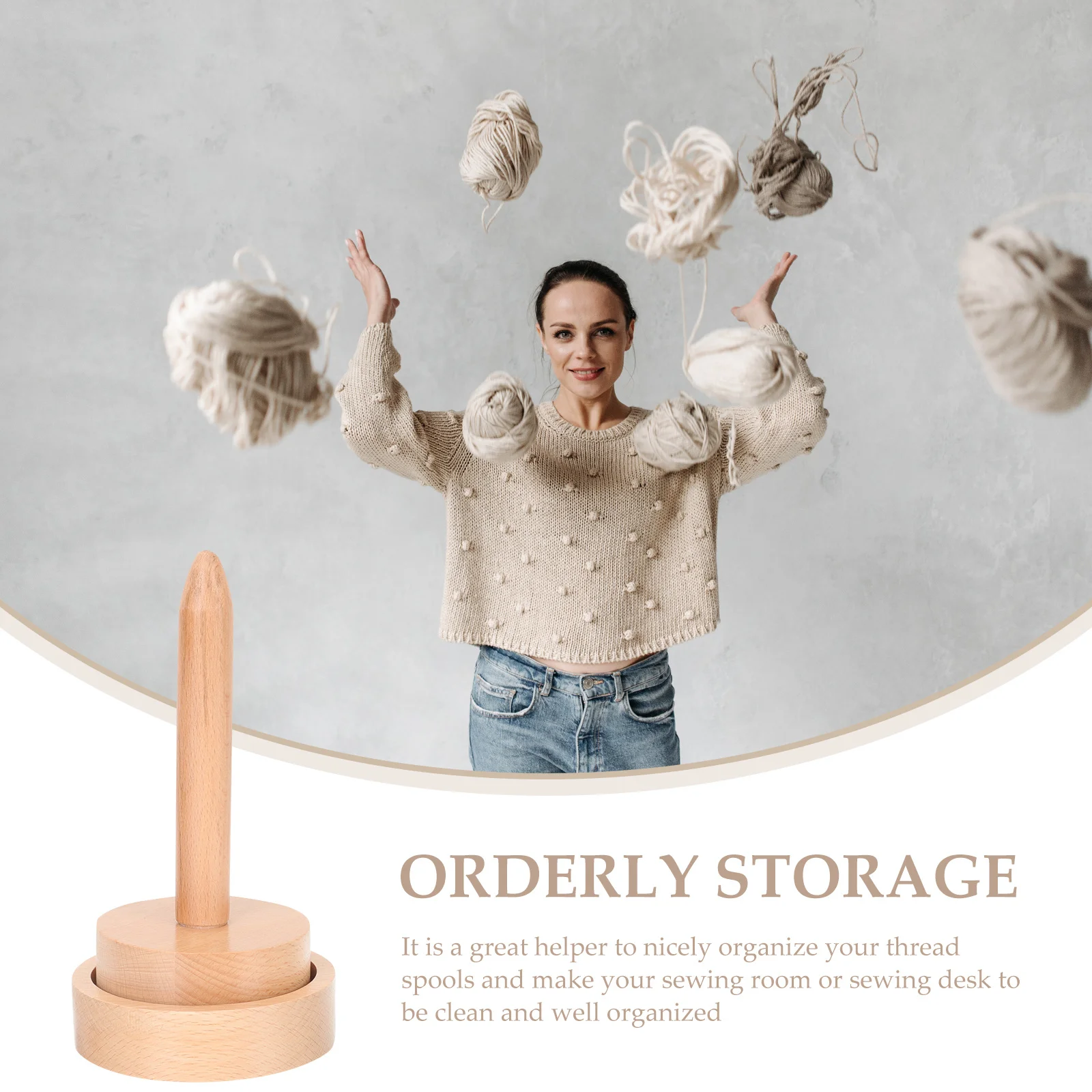 

Wood Spool Holder Durable Handmade Sewing Thread Organizer for Craft Quilting Embroidery Thread Storage and Organizing Rack