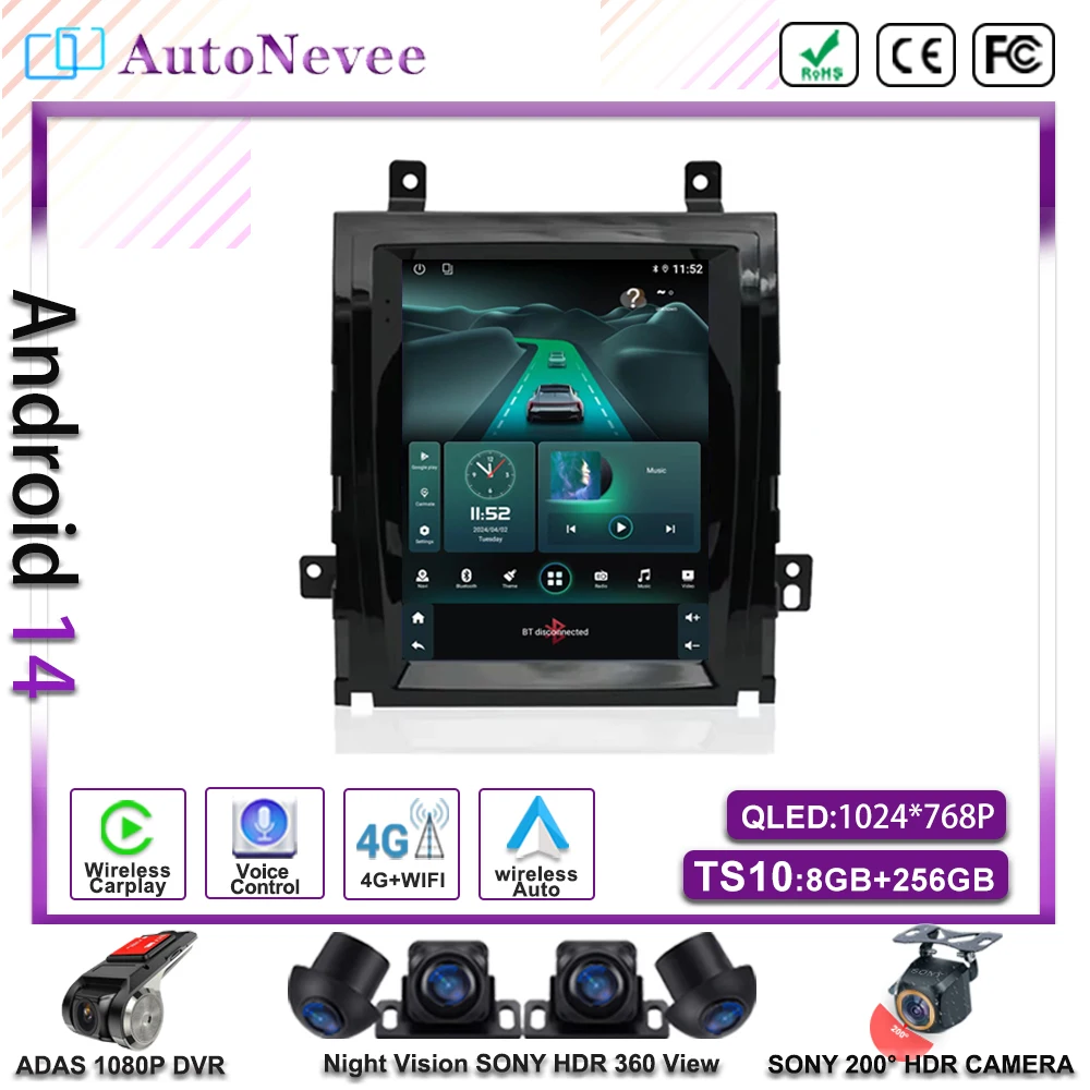 

9.7 inch Android 14 Car Radio For Cadillac Escalade 2007 2008 - 2012 Multimedia Video Player Navigation GPS Carplay Head Unit