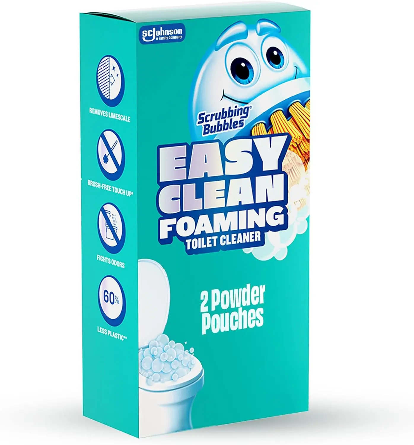 

Easy Clean Foaming Toilet Bowl Cleaner, Drop-In Powder Pouches, 100g (2 Pouches) for Effortless Cleaning