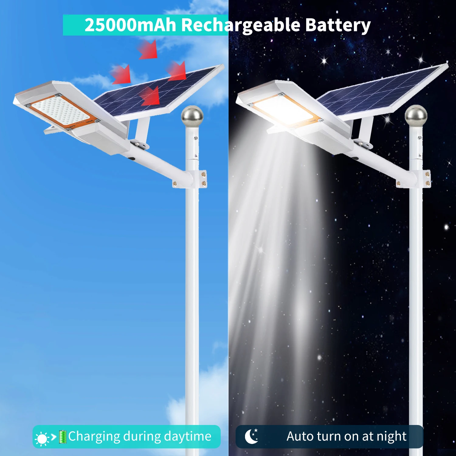 Separated Split aluminium solar powered street lamp High Powered Road Streetlight Waterproof IP65 LED Solar Street Light