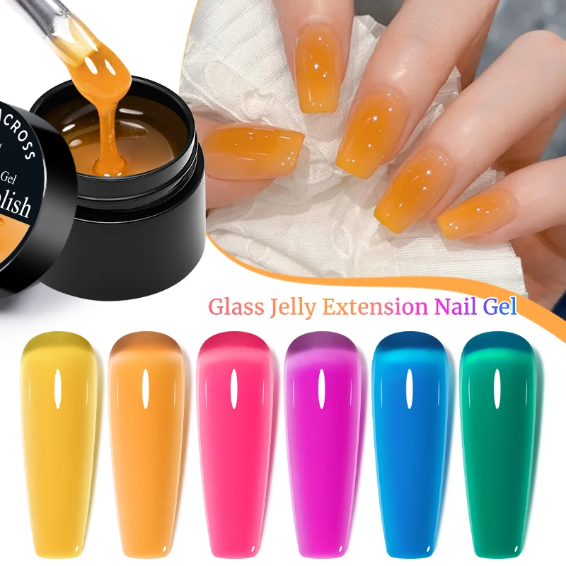 Vernis à ongles Gel à Extension rapide, gelée de verre transparente, pour prolonger les doigts, Construction longue durée, 8ml