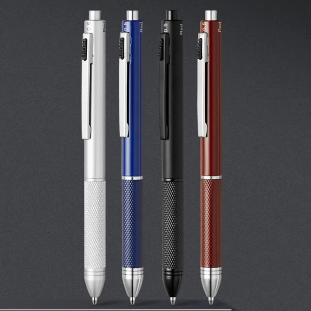 High Quality Metal Gravity Sensor Pen 4 in 1 Press Type Multi-Function Gel Pen Signature Pen School Office