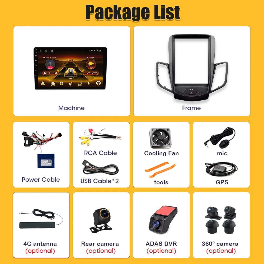 لفورد فييستا MK 7 2009-2014 2015 2016 أندرويد 15 مشغل فيديو الوسائط المتعددة مرآة ربط نظام تحديد المواقع والملاحة شاشة تعمل باللمس تسلا نمط #4