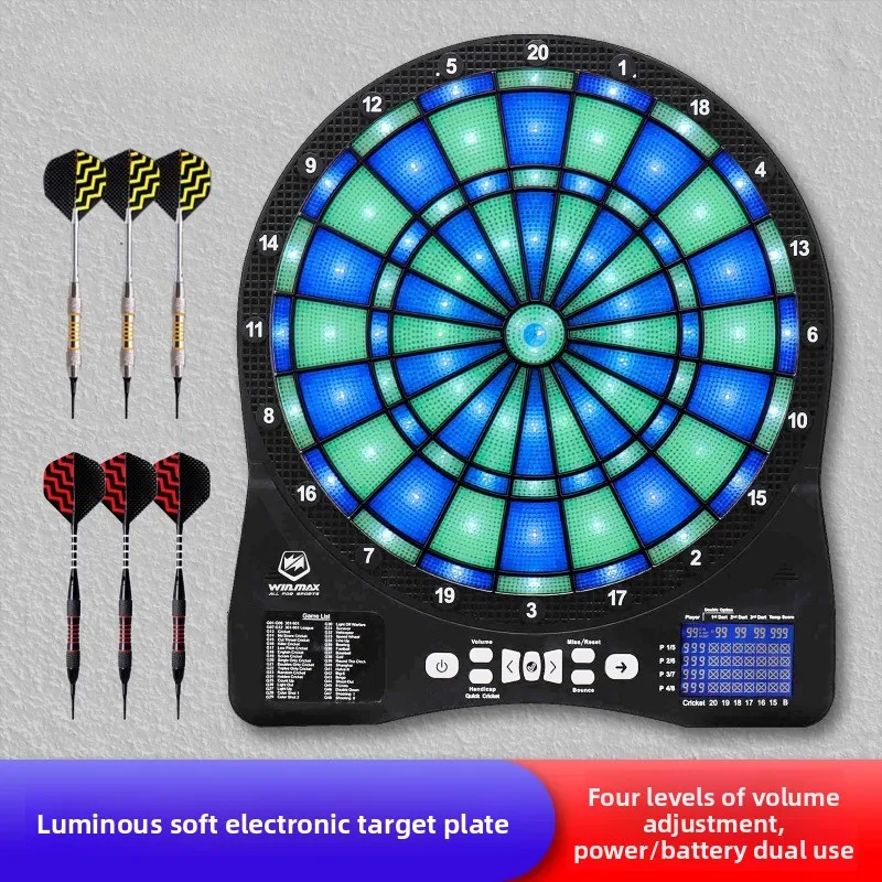 

New type of luminous electronic hanging dart board indoor household dart target LCD scoring indicator safe soft pointed dart