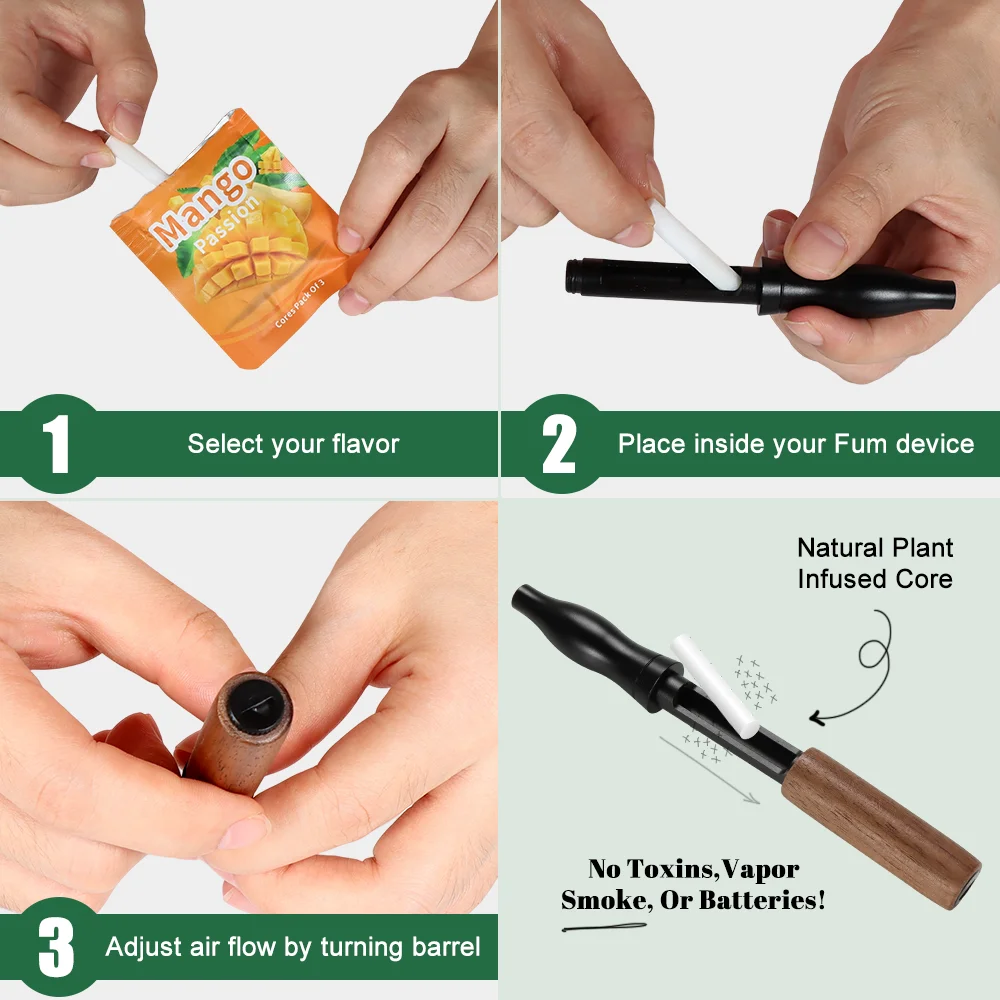 عصا إقلاع التدخين خالية من النيكوتين، جهاز استنشاق بدون دخاني قابل للتعديل مع خراطيش نكهة، أداة توقف عن التدخين على كسر الحنين #4