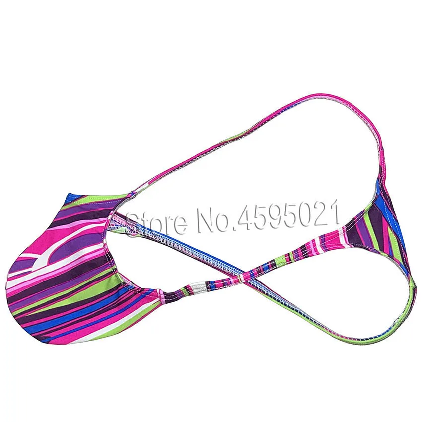 G-String Men's Underwear Thong Brief Sexy Tiny Male String Slip Bikini Low Profile Pouch Beach Micro Tangas Silky Smooth Floral