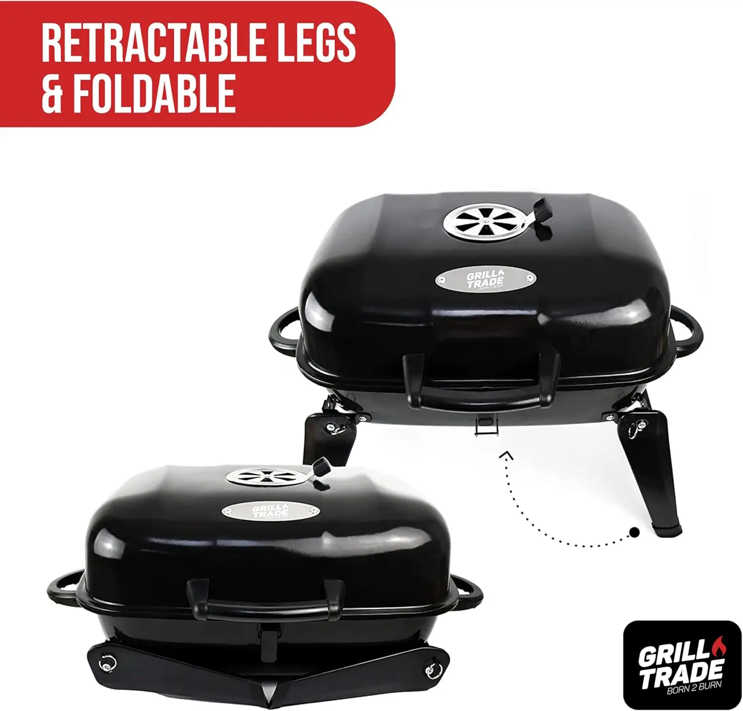 شواية فحم محمولة - شواية شواء صغيرة - شواية فحم صغيرة على الطاولة للتخييم والطهي في الهواء الطلق - كاليفورنيا قابلة للطي