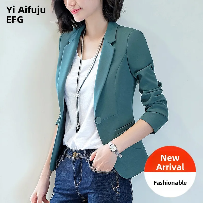 

Elegant Short Tailored Women's Jacket Casual Commute Style Button Pocket Detail Polyester Long Sleeve Collar