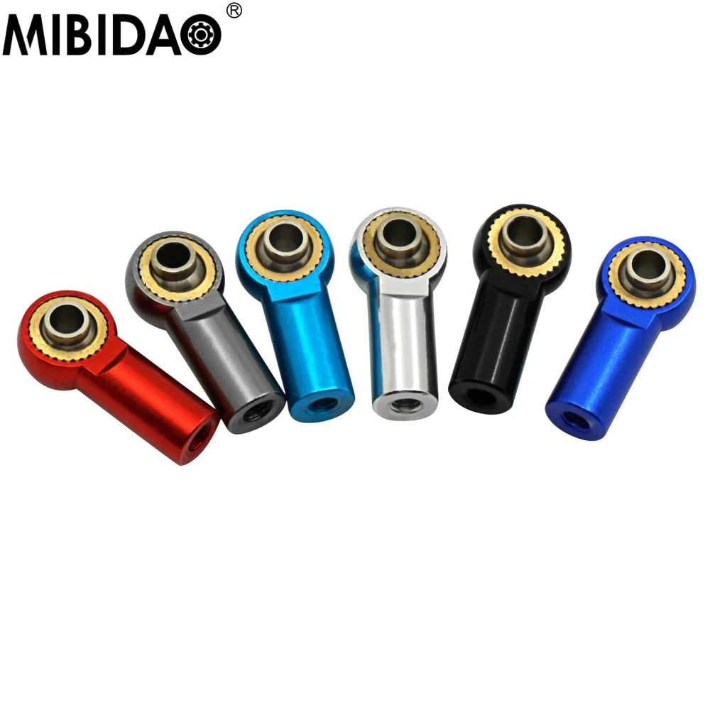 MIBIDAO 5Pcs M3 Aluminum Link Tie Rod End Ball Joint CW Thread Ball Head For RC Car Boat Airplane DIY Parts