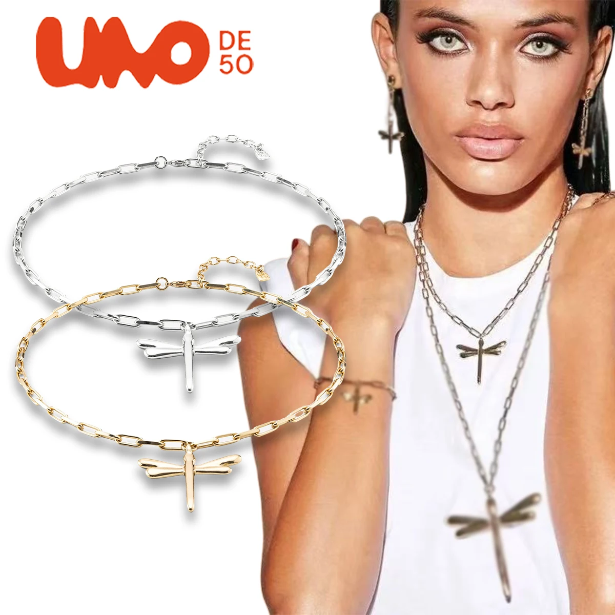 

UNODE50 necklace Spanish trendy dragonfly necklace, European and American light luxury versatile