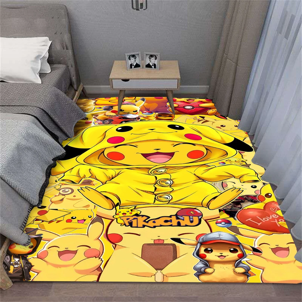 

Костюм Пикачу, мультяшный ковер для детской комнаты, спальни, игровая комната, мягкий нескользящий моющийся большой напольный коврик, домашний декор