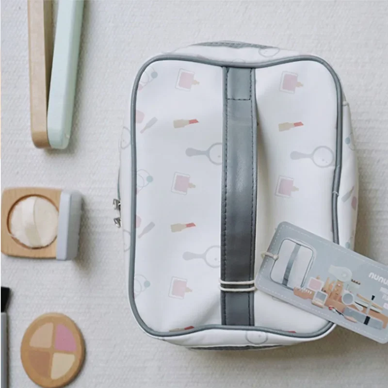 Girls Pretend Play Kid Make Up Beautiful Set Hairdressing Simulation Wooden Toys For  Children Dressing Cosmetic