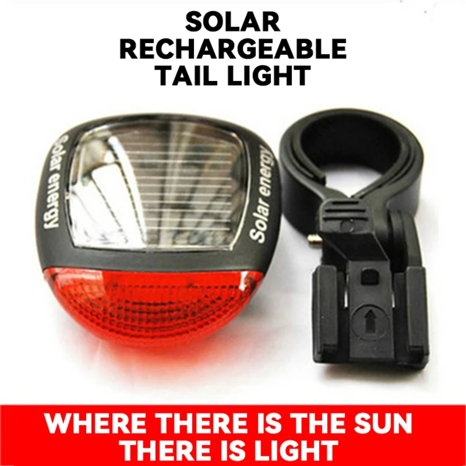 Rear Light Bicycle Lamp Cycling Safety Solar Power Energy Taillight Rechargeable Usb 2led Bike Accessories Warning Light Biking