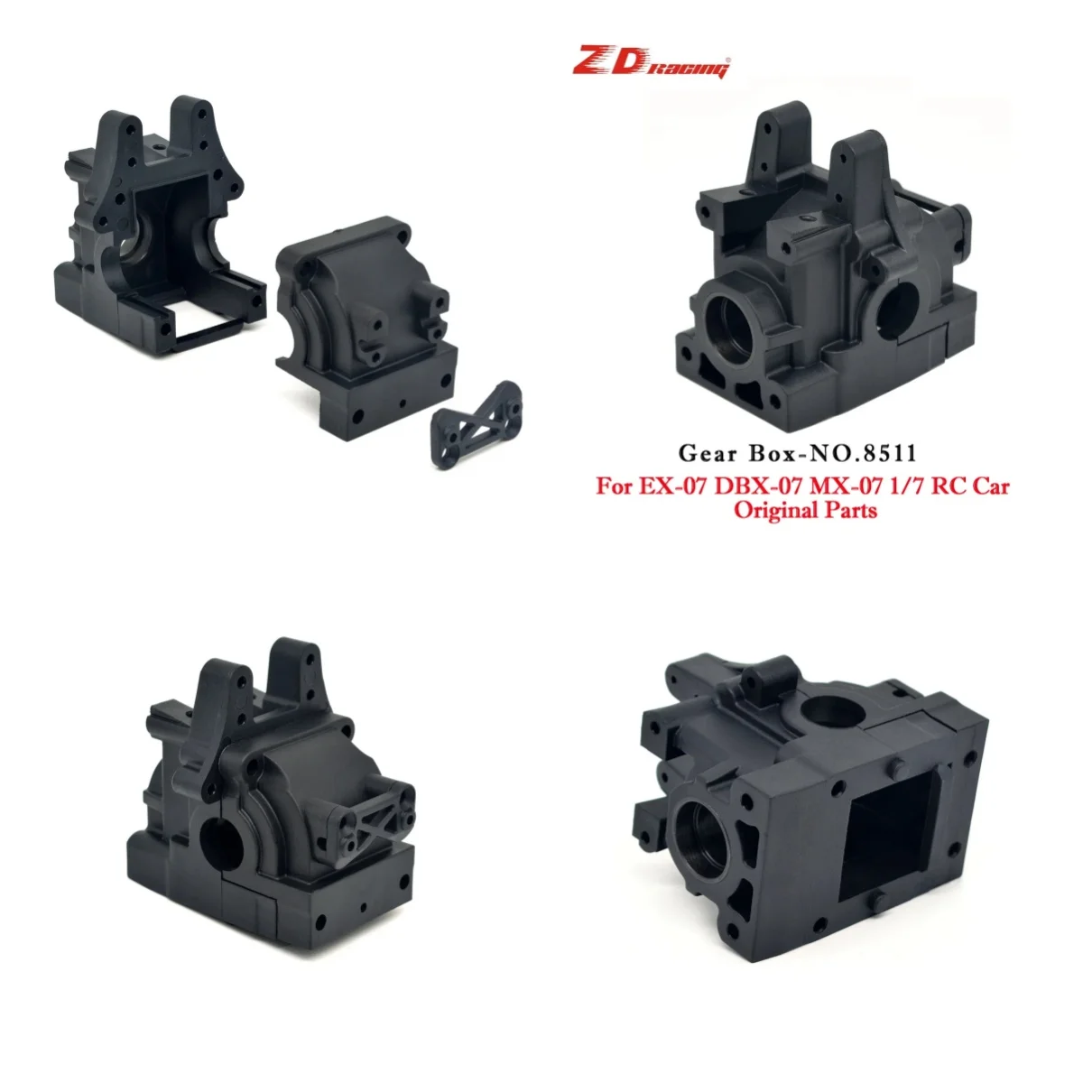 Boîtier de boîte de vitesses 8511 pour ZD Racing EX-07 DBX-07 MX-07 1/7 RC Car Buggy, pièces d'origine