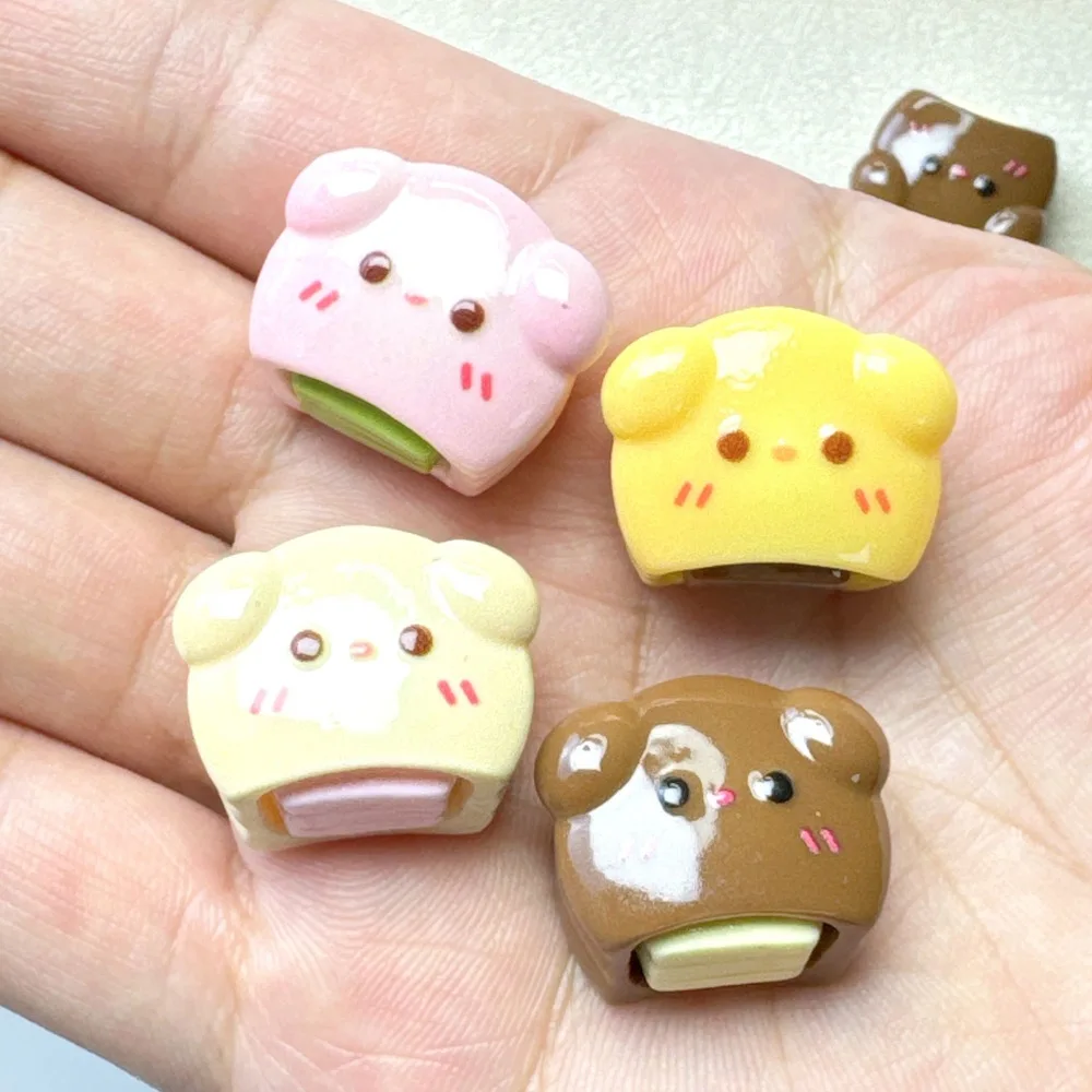 10pcs Kawaii Dog Sandwich Resin Flatback Flatback Cabochons for Hair Bow DIY Scrapbooking Decor Miniature Food Scene Layout