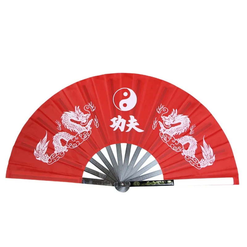 Stainless Steel Tai Chi Fan Black/red/blue Chinese Kung Fu Martial Arts Dance Performance Training Fan Home Decor Craft Fan Gift