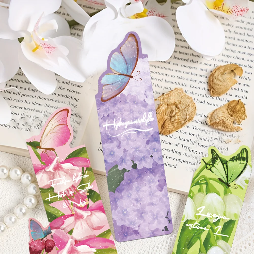 30pcs butterfly floral bookmarks reading book pages book marking paper cards for students book notebook markers diy bookmarks