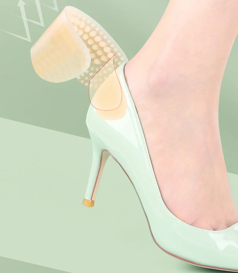 Fersenkissen, Fersenschutz für Schuhe, rutschfeste Fersenkissen, rutschfeste Ferseneinlagen, Silikon-Fersenschutz, Fußpflege für Damen und Herren. – Detail 7