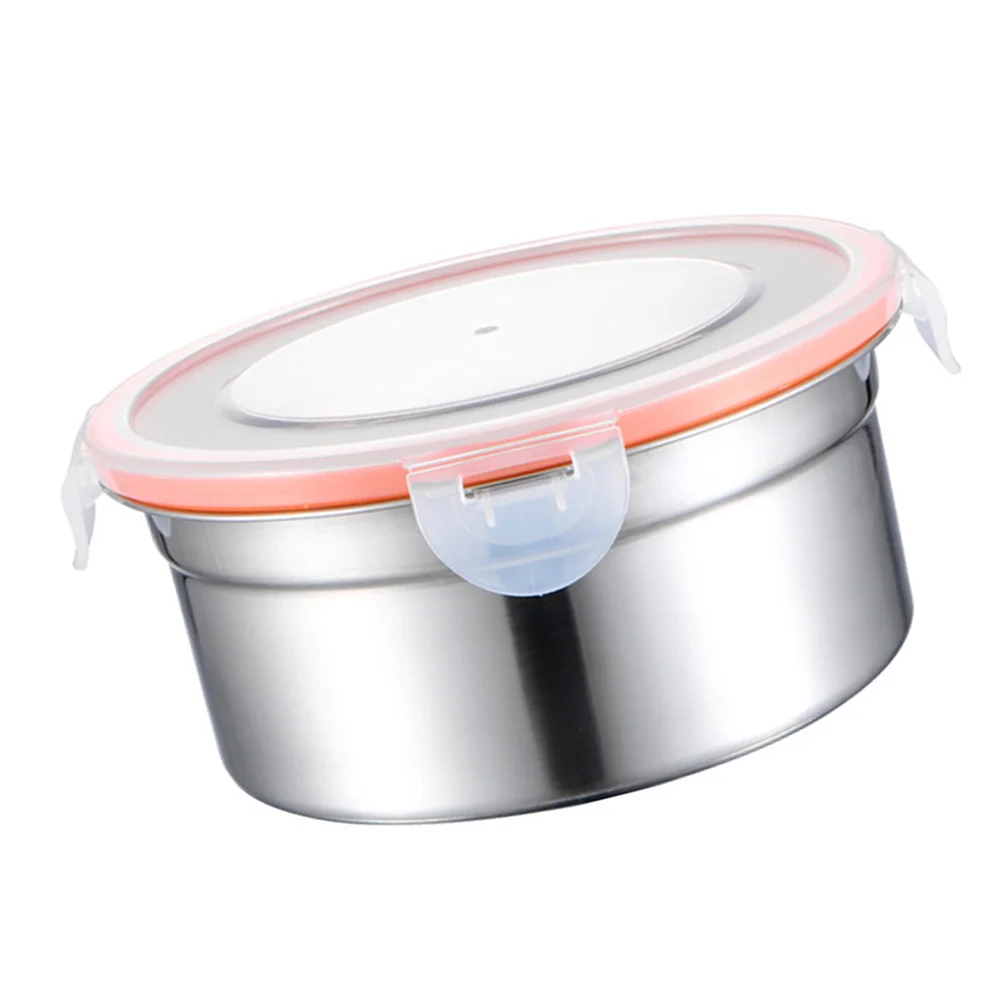 

1pc 550Ml Stainless Steel Food Container Round Lunch Box For Kitchen Outdoor Storage Bpa-Free Container With Lid Refrigerator