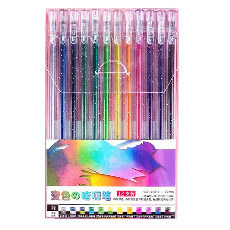 Kit de stylo gel AS60-Glitter stylo gel scintillant artiste marqueurs gel colorés stylos néon pour et dessin