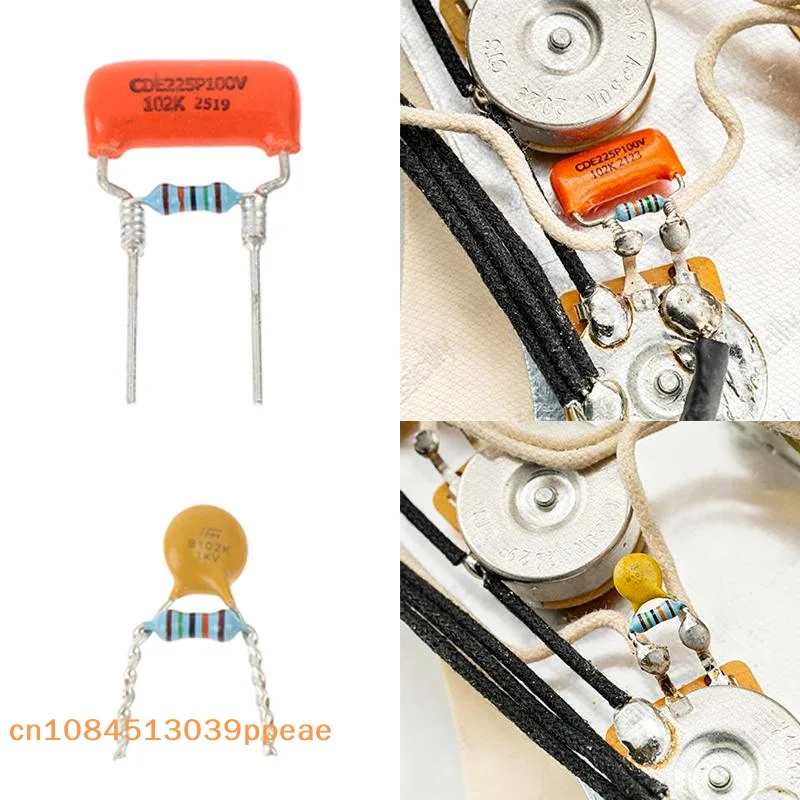 {QTG333} Professional Treble Bleed Mod With Ceramic Capacitor And Precision Resistor For Electric Guitar Bass .001uF+150K