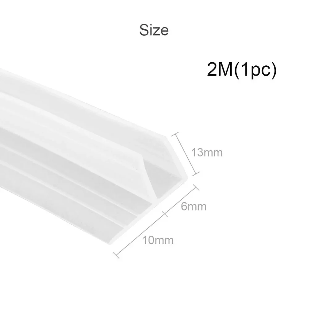 シリコンガラスシールストリップ,フォトホール,ドアと窓用のドラフトストッパー,バスシャワー,6mm,シーリングストリップ,2m