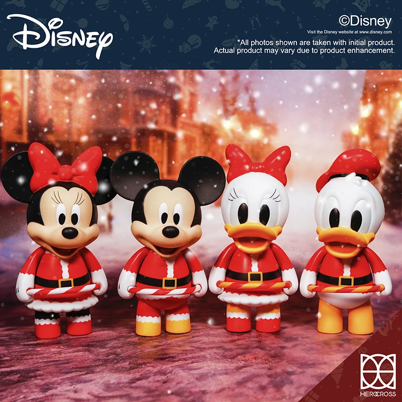 

Herocross Classic Characters With Christmas Series Kawaii Figures Anime Action Figures Model Christmas Mickey Couple Gifts