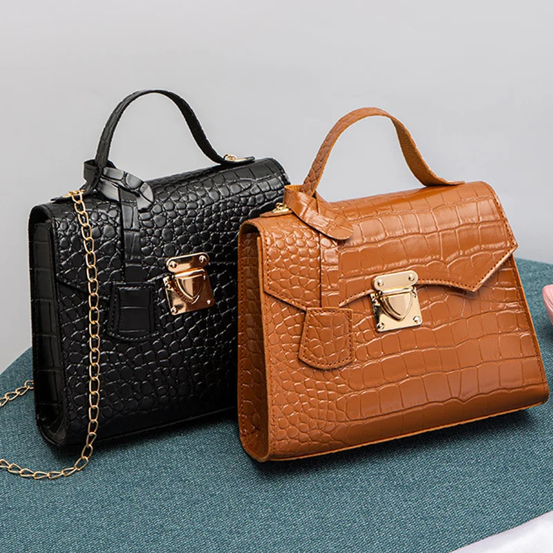 2024 Ladies Handbag Retro Exquisite Women Shoulder Bags Fashion Crocodile Kelly Bag Solid Color Chain Crossbody Bags for Women