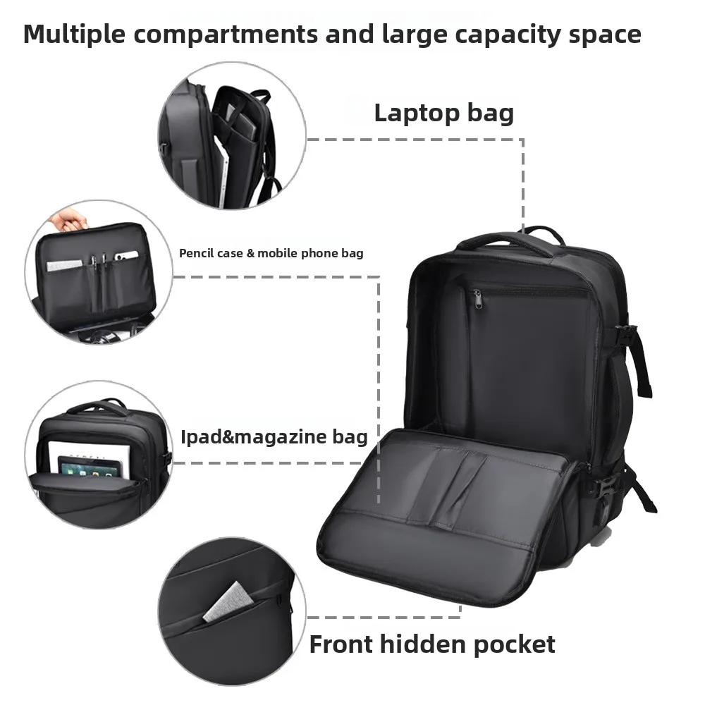 Expansion Backpack Men's New Business Leisure Travel Bag High Sense Large Capacity Computer Backpack