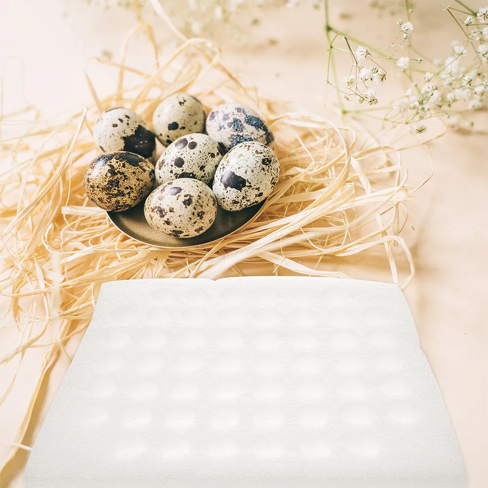 2Pcs Quail Egg Foam Tray 52-Grid Thickened Sturdy Egg Shipping Packaging Holder for Fresh Eggs Protection Transport Storage