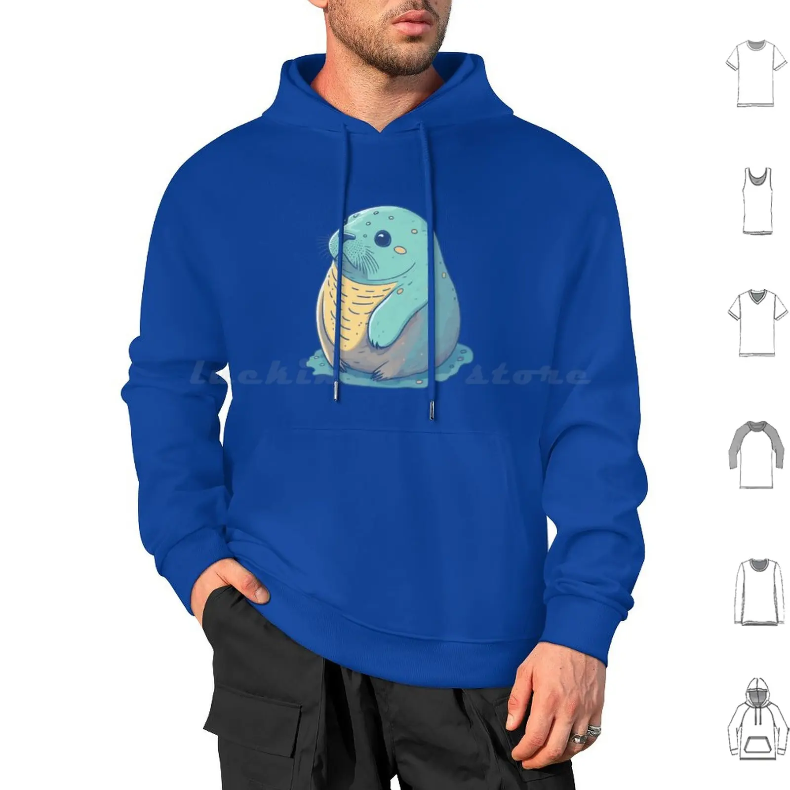 

Adorable Fat Baby Seal-Playful Seal Design For Seal Lovers Hoodies Long Sleeve Seal Chubby Seal Round Seal Fat Seal