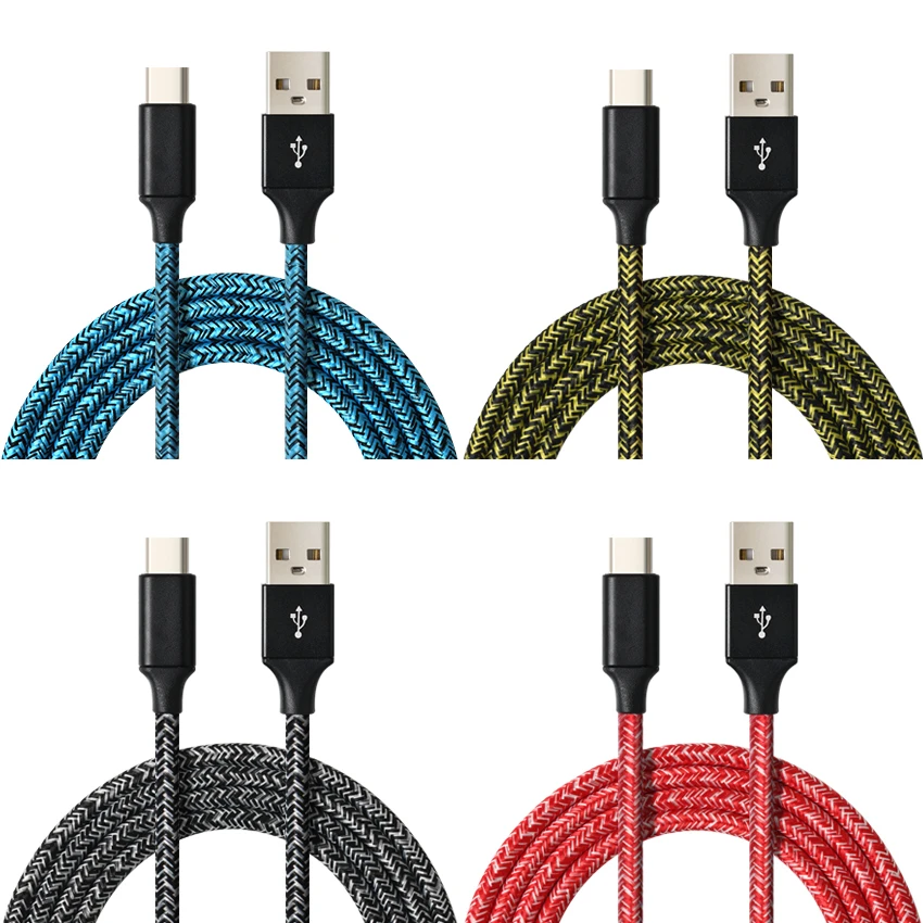 300pcs 1M 2M 3M Type C Cable Fast Charging Micro USB Data Sync Charger Cables For iPhone Xiaomi Samsung Type-C Cord Wire