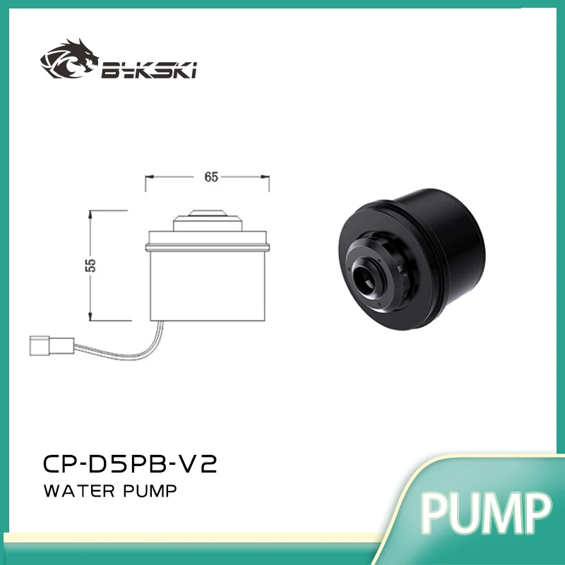 Bykski 18W D5 Pump PWM Automatic Speed Maximum Flow Lift 4.5 Meters 720L/H TACH Rotational Feedback Ceramic Axis CP-D5PB-V2