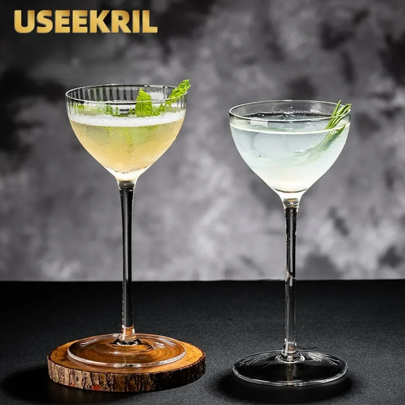 Creative Cocktail Glasses Cups Vertical Tower Glass Cup Small Capacity Martini Glasses Cup Simple Wine Cups Bar Kitchen Tools