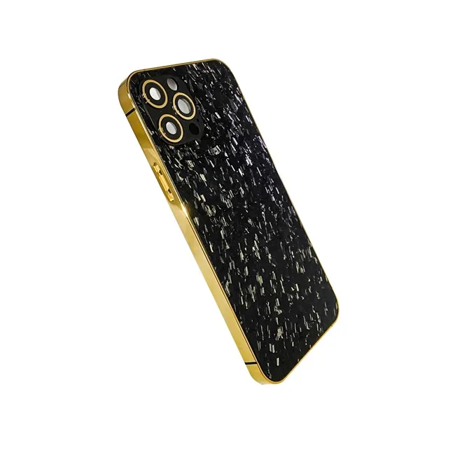 Luxury 24k Gold Plated Middle Phone Frame Housing Real Carbon Fiber Protective Cover Case Replacement For iPhone