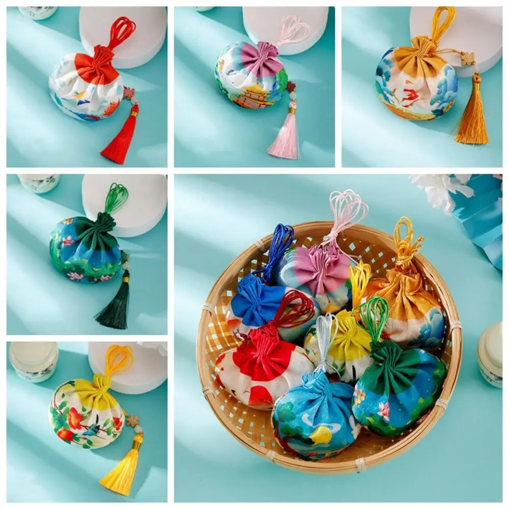 Фестиваль лодки-дракона с кисточкой, саше в китайском стиле, цветок, женская сумка для ювелирных изделий, подвесная сумка с принтом, сумка для хранения в китайском стиле