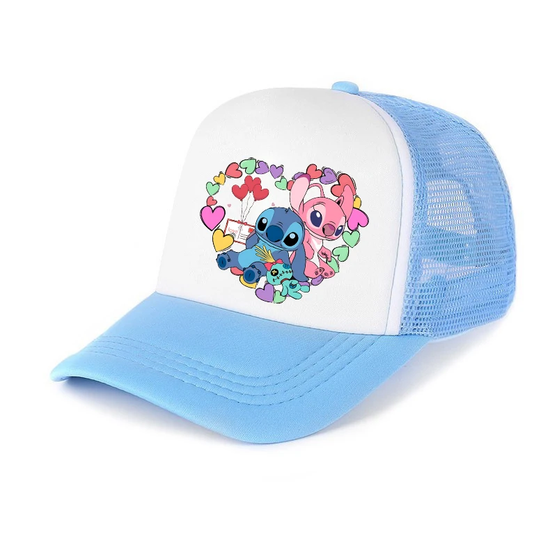 Stitch Baseball Cap For Boys And Girl, Adjustable Protection Unisex Casual Hip-Hop Print Mesh Sun Hat, Classic Cotton Peaked Hat