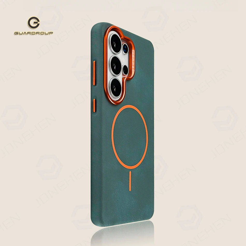 

Business Solid Color For Magsafe Matte Leather Case For Samsung Galaxy S23 S24 Plus S25 S26 Ultra Magnetic Skin Texture Cover