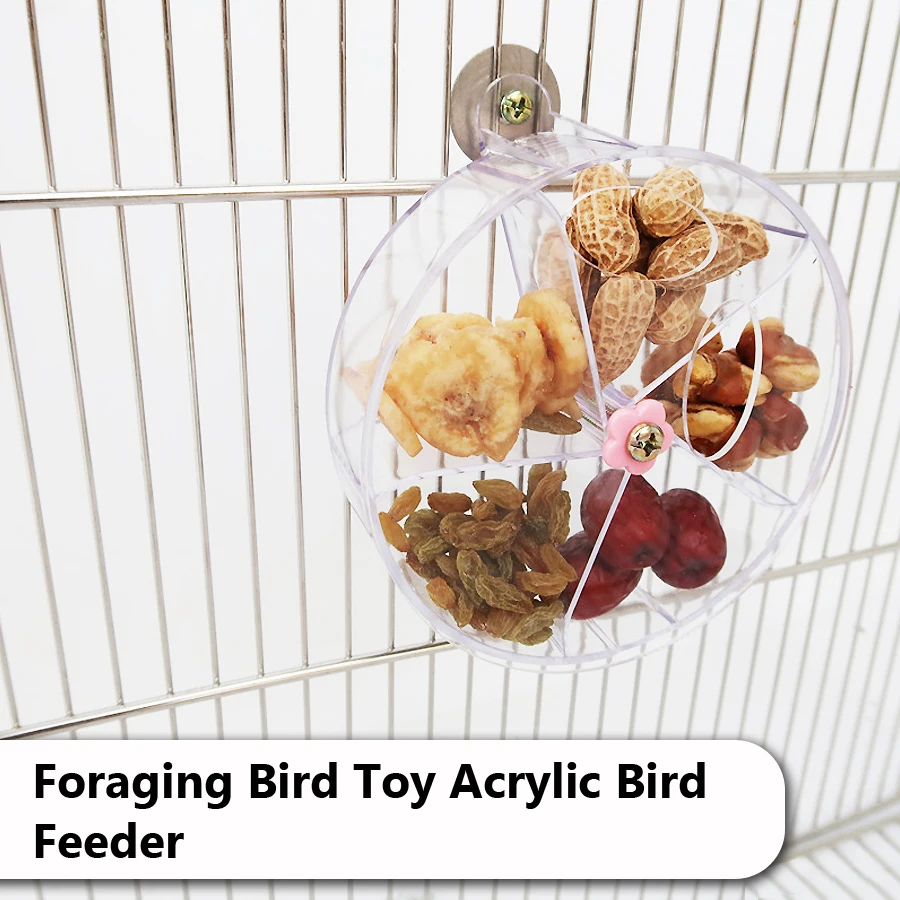 Rotate Pet Parrot Toys Wheels, Bite Chewing Birds Foraging Food Box Cage Feeder, Birds accessoires